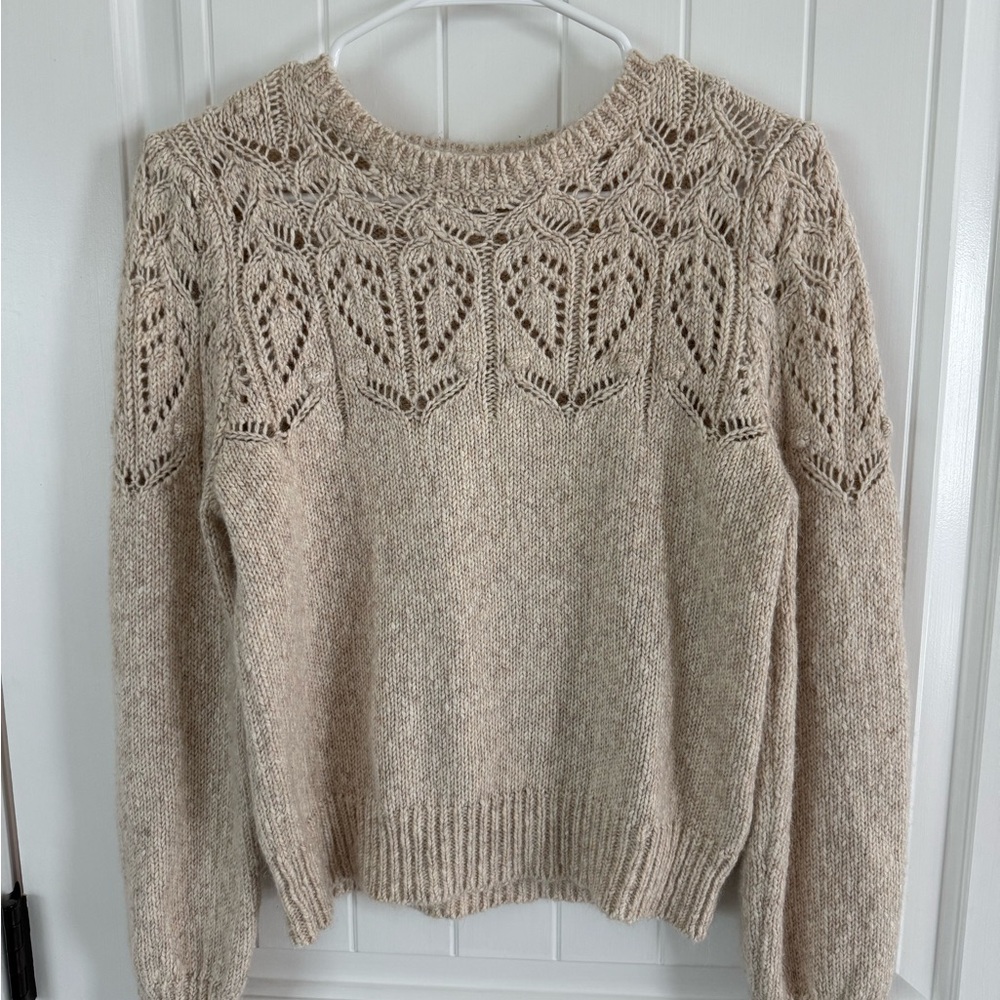 J Crew Elegant Cream Knit Sweater